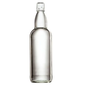 1000ml Stikla pudele, caurspīdīga, noslēdzama ar keramisko korķi (korķis nav komplektā)