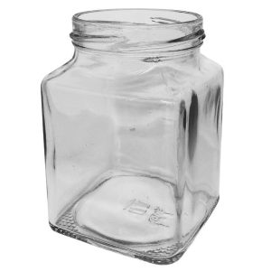 314ml Stikla burka, 63mm, četrkantīga