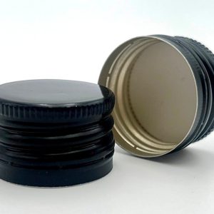 Alumīnija skrūvējamais vāciņš, ar vītni 24x15mm, melnā krāsā
