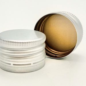 Alumīnija skrūvējamais vāciņš, ar vītni 28x18mm, sudraba krāsā
