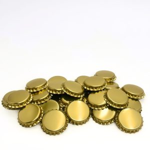 Metāla korķis alus pudelei crown cork 26mm, zelta