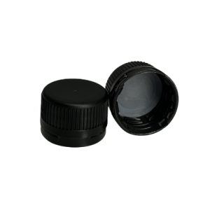 Plastmasas skrūvējamais vāciņš, ar vītni 28x18mm, melnā krāsā